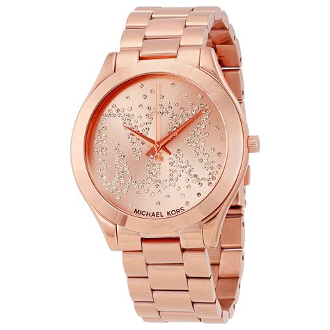 slim runway scatter logo rose gold-tone watch michael kors|Michael Kors rose gold tone.